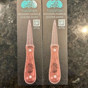 BRAND NEW Two (2) ToadFish Oyster Knife - Wood (Limited Edition)